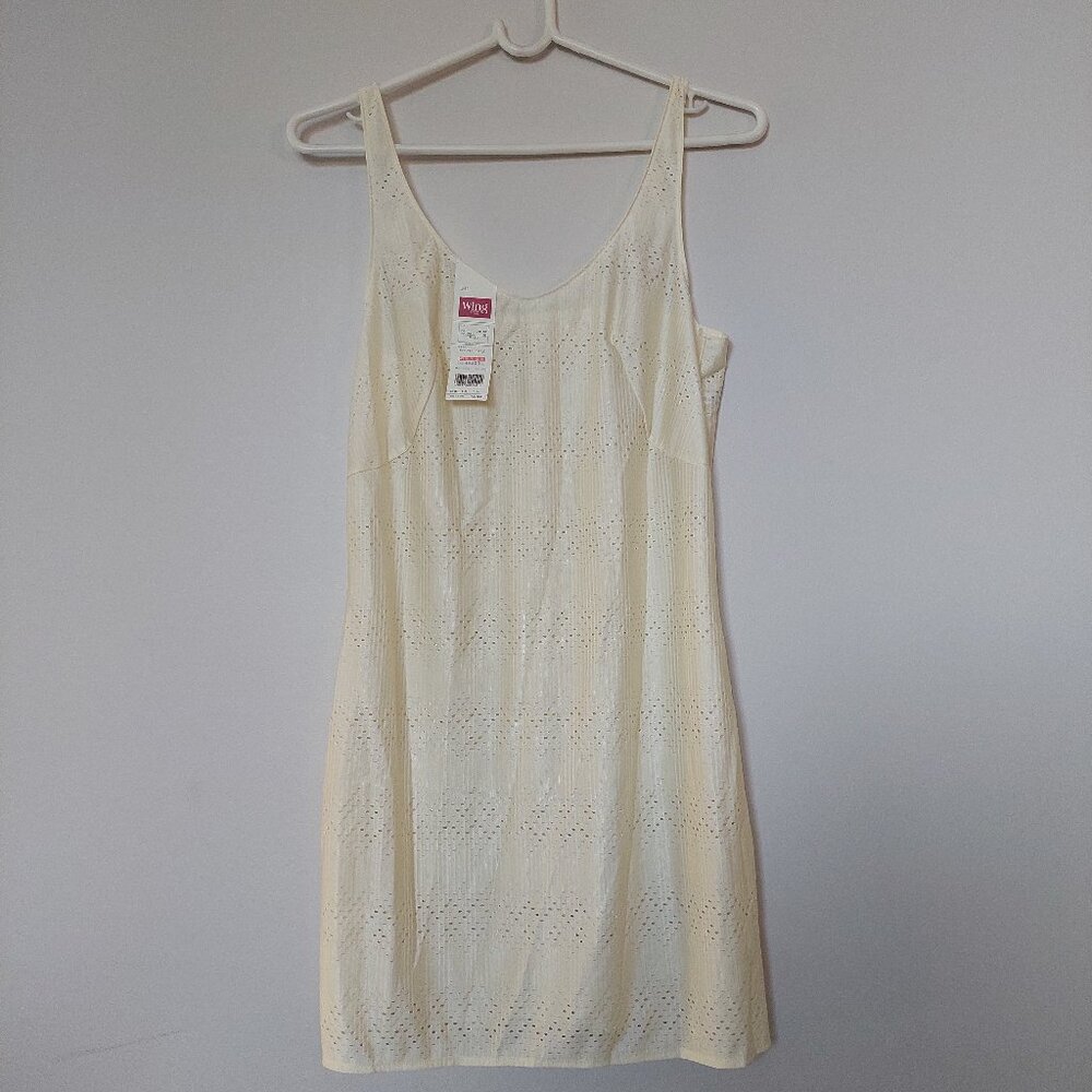 NEW Wing Japan Soft Yellow Satin Slip Dress,  Size Medium